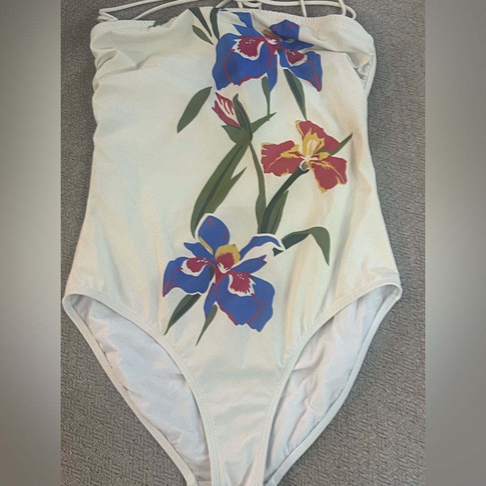 Tory Burch, one piece Floral Strapless Swimsuit read notes - Picture 6 of 16
